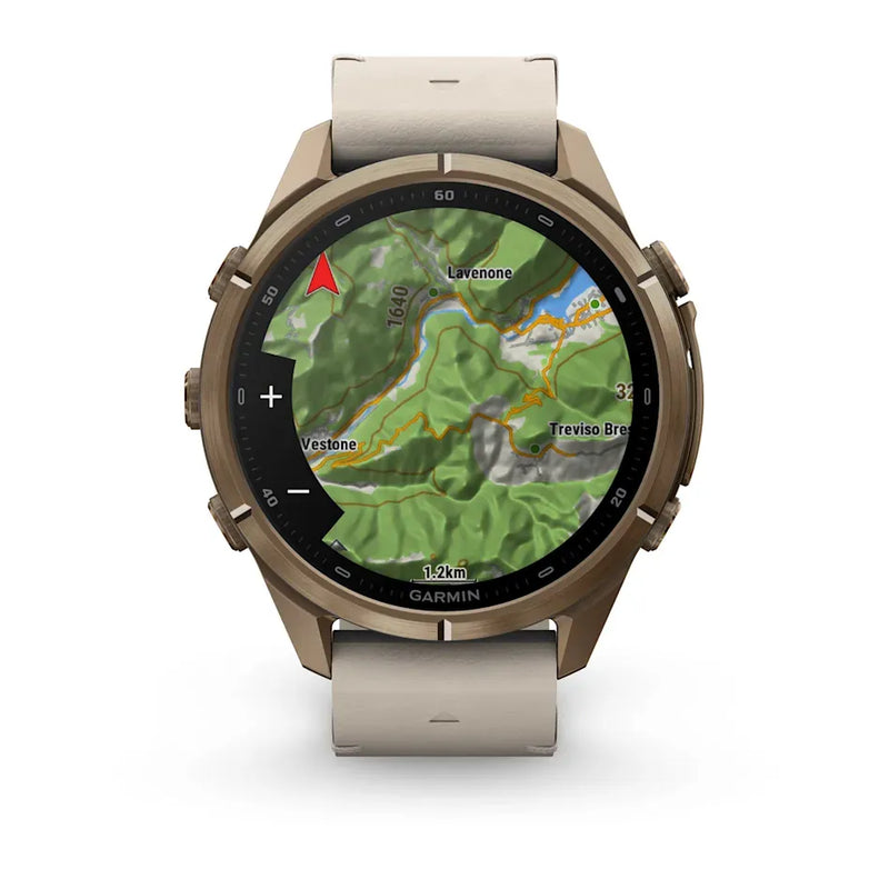Fenix 9 Pro inReach Smartwatch, 43mm - Autumn Gold Titanium with Bone Leather Band - 010-04335-41
