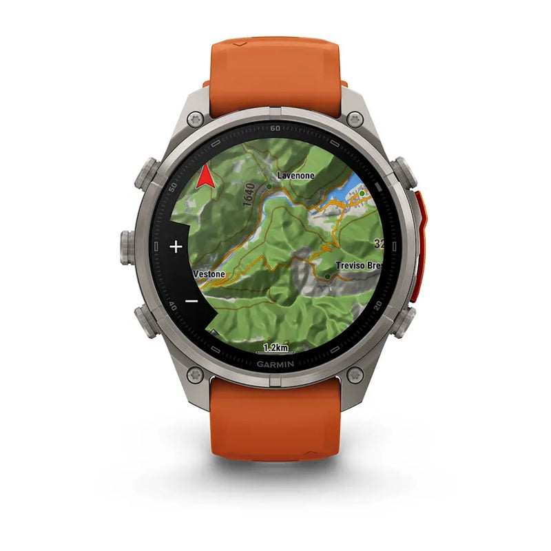 Fenix 9 Pro inReach Smartwatch, 47mm - Titanium with Autumn Orange/Spark Orange Silicone Band - 010-04336-01