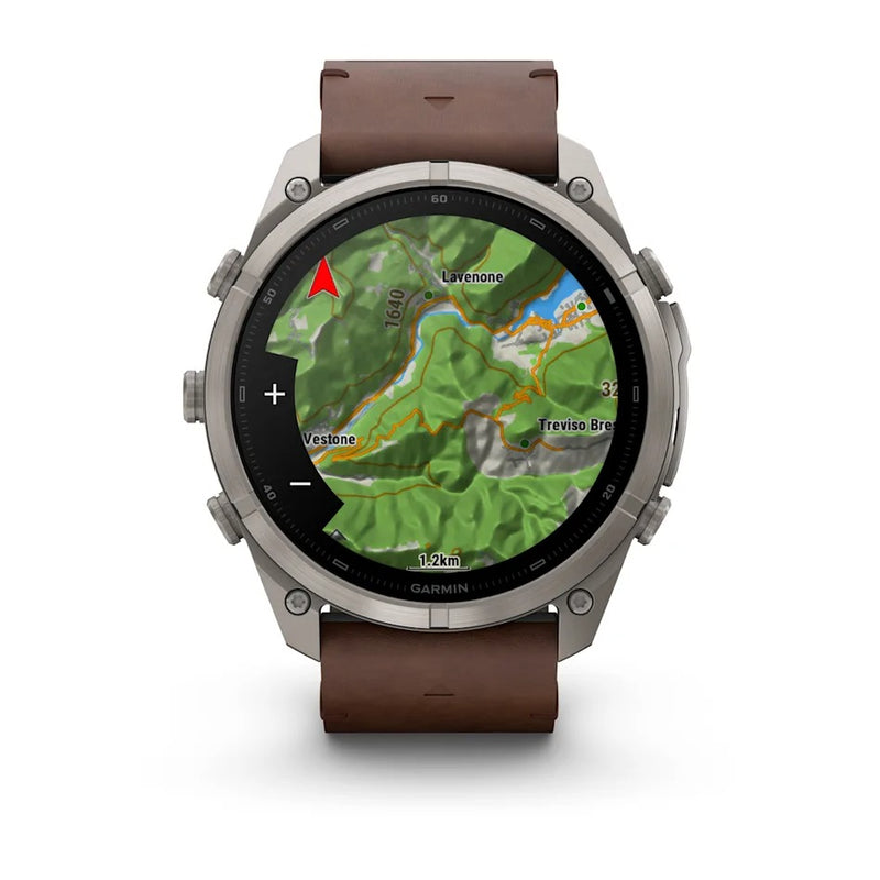 Fenix 9 Pro inReach Smartwatch, 51mm - Titanium with Walnut Leather Band - 010-04337-41