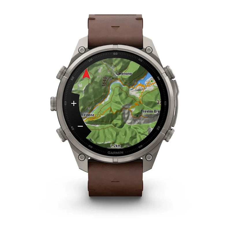 Fenix 9 Pro inReach Smartwatch, 47mm - Titanium with Walnut Leather Band - 010-04336-41