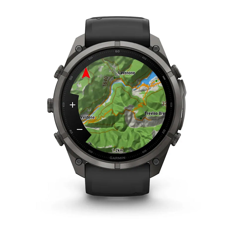 Fenix 9 Pro inReach Smartwatch, 51mm - Carbon Gray DLC Titanium with Black/Pebble Grey Silicone Band - 010-04337-11
