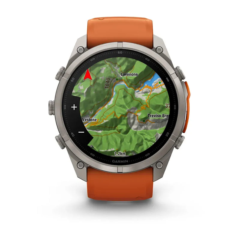 Fenix 9 Pro inReach Smartwatch, 51mm - Titanium with Autumn Orange/Spark Orange Silicone Band - 010-04337-01