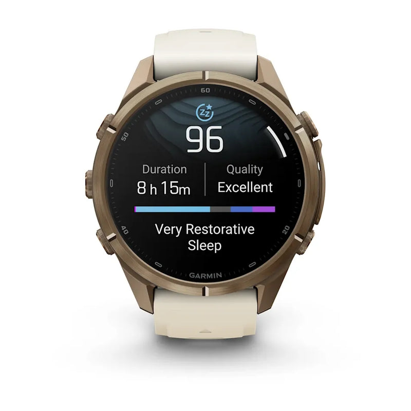 Fenix 9 Pro Smartwatch, 43mm - Autumn Gold Titanium with Cream/French Grey Silicone Band - 010-04335-26