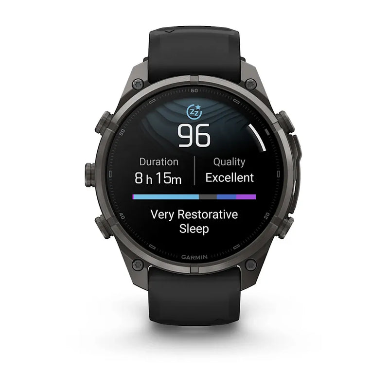 Fenix 9 Pro Smartwatch, 47mm - Carbon Gray DLC Titanium with Black/Pebble Grey Silicone Band - 010-04336-16
