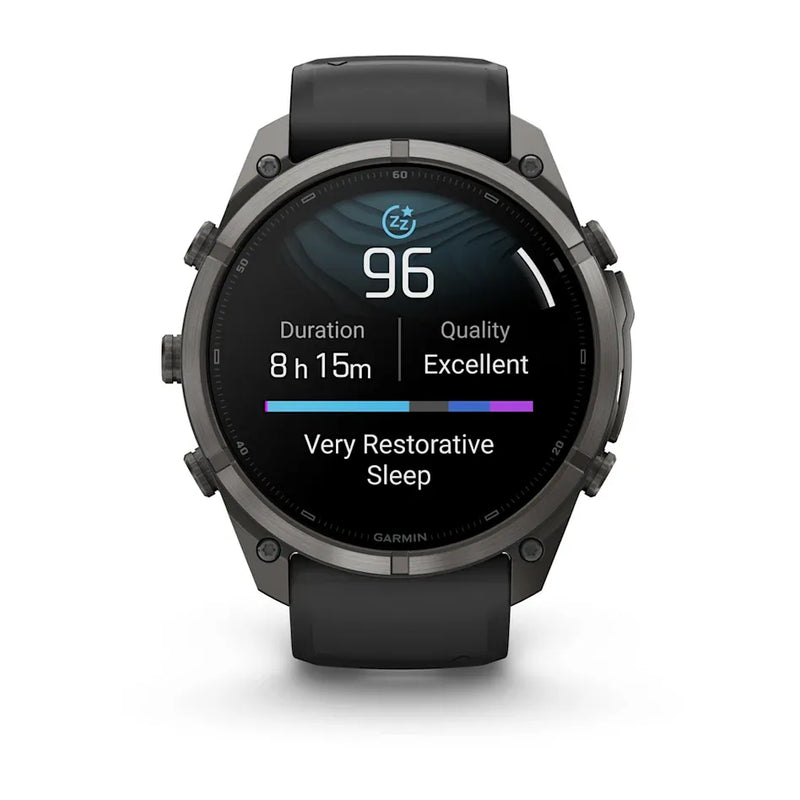 Fenix 9 Pro Smartwatch, 51mm - Carbon Gray DLC Titanium with Black/Pebble Grey Silicone Band - 010-04337-16