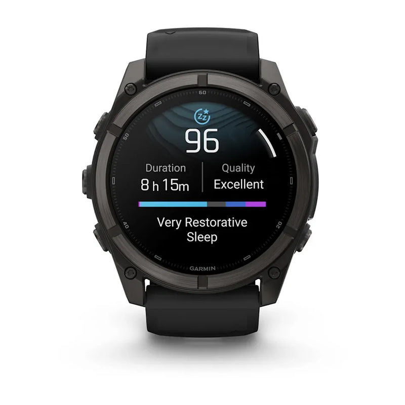Fenix 9 Smartwatch, 51mm - Carbon Grey DLC Titanium with Black Silicone Band - 010-04763-11