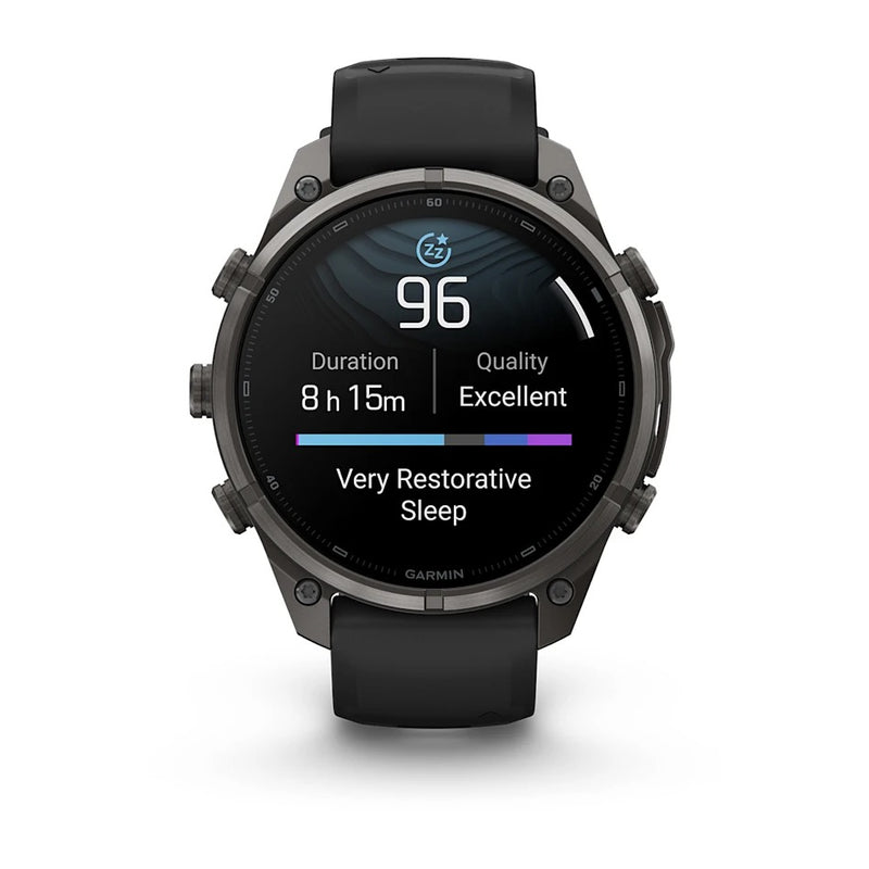 Fenix 9 Pro inReach Smartwatch, 47mm - Carbon Gray DLC Titanium with Black/Pebble Grey Silicone Band - 010-04336-11