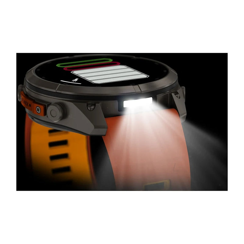 Fenix 9 Pro inReach Smartwatch, 51mm - Titanium with Autumn Orange/Spark Orange Silicone Band - 010-04337-01