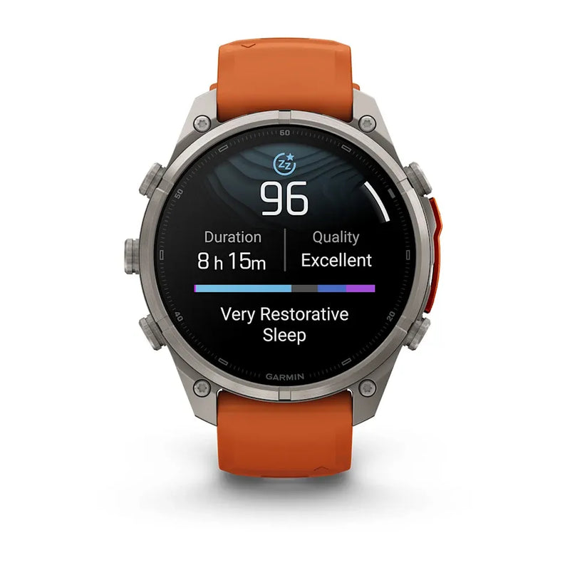 Fenix 9 Pro inReach Smartwatch, 47mm - Titanium with Autumn Orange/Spark Orange Silicone Band - 010-04336-01
