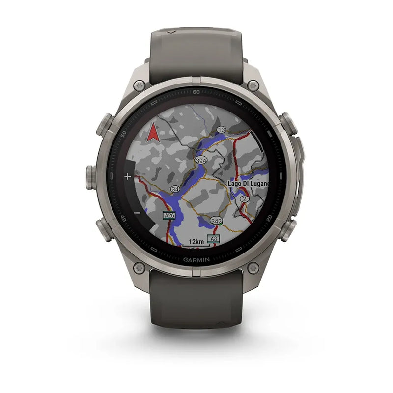 Fenix 9 Pro inReach Smartwatch, Solar 47mm - Titanium with Pebble Grey Silicone Band - 010-04338-01