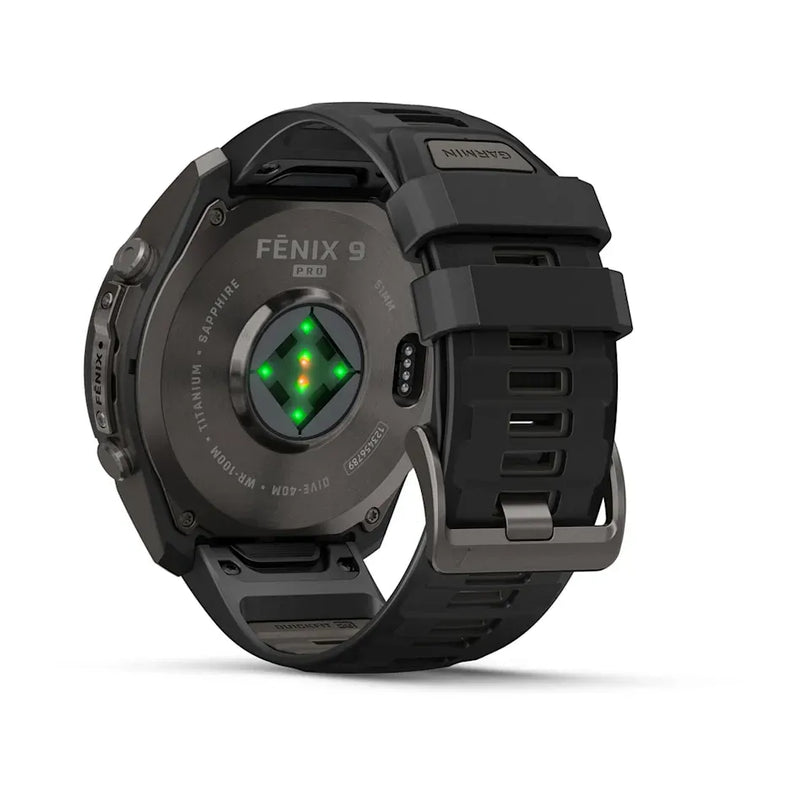 Fenix 9 Pro Smartwatch, 51mm - Carbon Gray DLC Titanium with Black/Pebble Grey Silicone Band - 010-04337-16