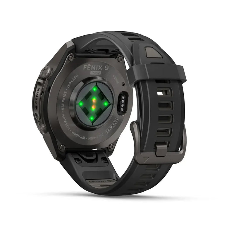 Fenix 9 Pro inReach Smartwatch, 43mm - Carbon Gray DLC Titanium with Black/Pebble Grey Silicone Band - 010-04335-11