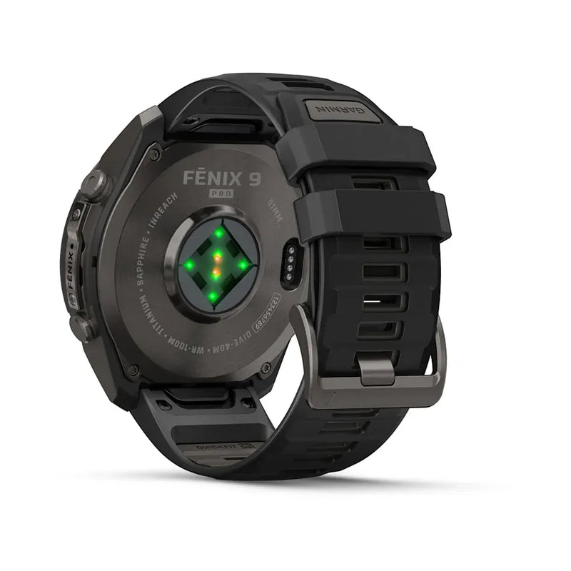 Fenix 9 Pro inReach Smartwatch, 51mm - Carbon Gray DLC Titanium with Black/Pebble Grey Silicone Band - 010-04337-11