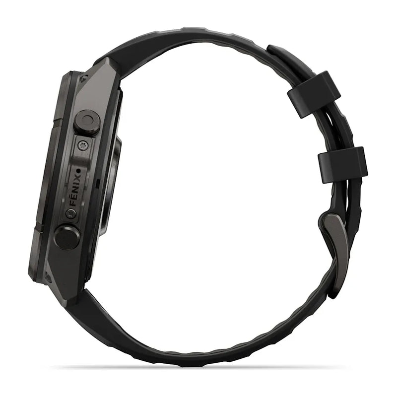 Fenix 9 Pro Smartwatch, 47mm - Carbon Gray DLC Titanium with Black/Pebble Grey Silicone Band - 010-04336-16