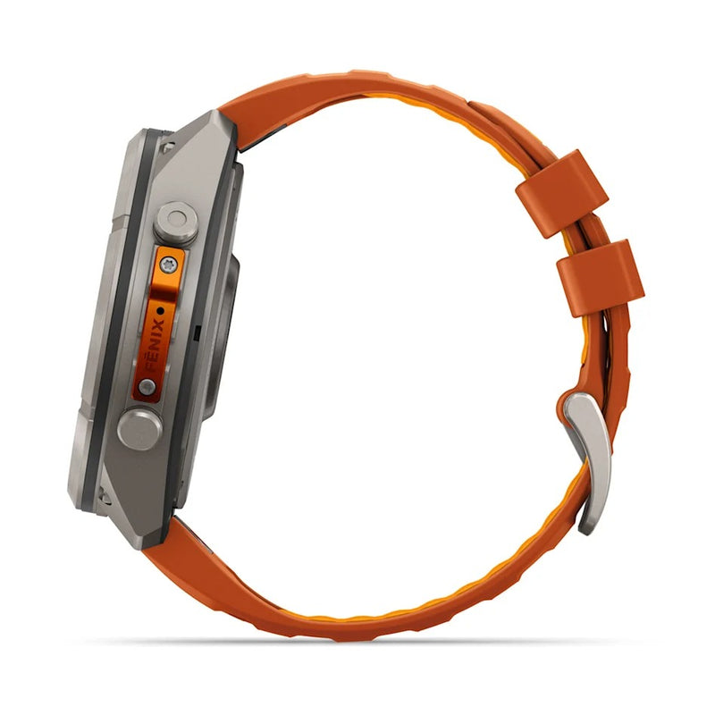 Fenix 9 Pro inReach Smartwatch, 51mm - Titanium with Autumn Orange/Spark Orange Silicone Band - 010-04337-01