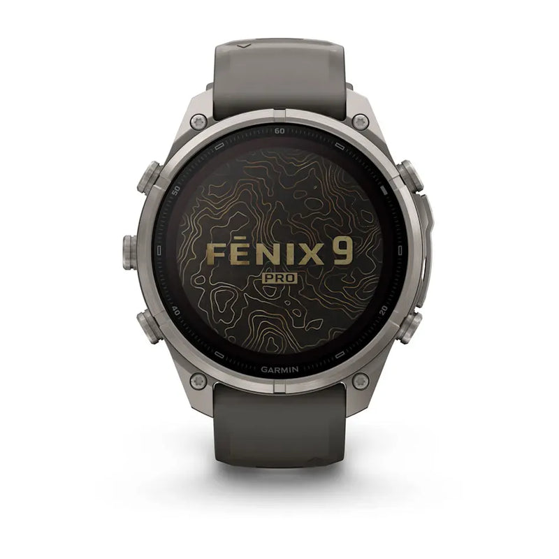 Fenix 9 Pro inReach Smartwatch, Solar 47mm - Titanium with Pebble Grey Silicone Band - 010-04338-01