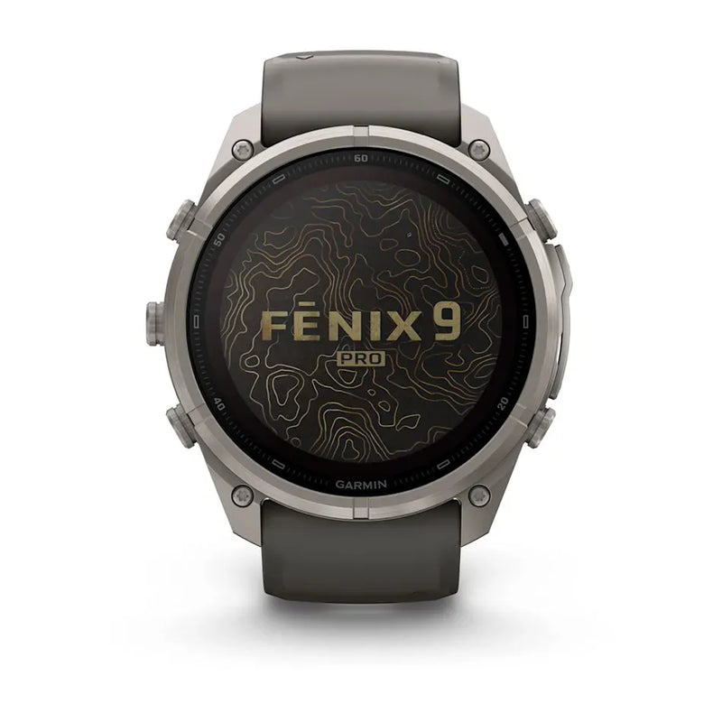Fenix 9 Pro inReach Smartwatch, Solar 51mm - Titanium with Pebble Grey Silicone Band - 010-04339-01
