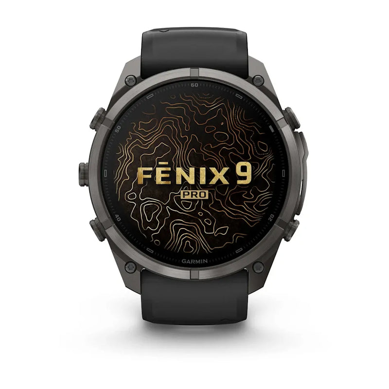 Fenix 9 Pro inReach Smartwatch, 51mm - Carbon Gray DLC Titanium with Black/Pebble Grey Silicone Band - 010-04337-11