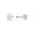Faceted Star Flat Back Earring (Single) - Silver - SPS-34