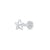 Faceted Star Flat Back Earring (Single) - Silver - SPS-34