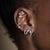 Illusion Claw Mini Huggie Hoop Earrings - Silver - SPS-143a