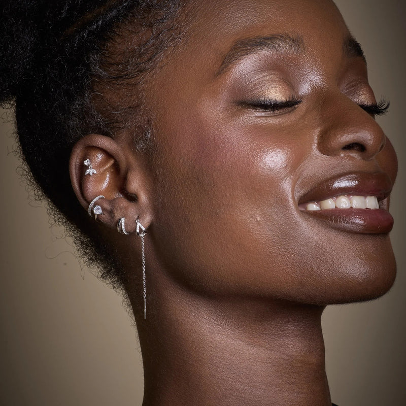 Illusion Threader Earrings - Silver - SPS-146
