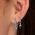 Turquoise Lightning Bolt Charm Hoop Earrings - Silver - SPS-133-29981
