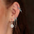 Turquoise Lightning Bolt Charm Hoop Earrings - Silver - SPS-133-29981