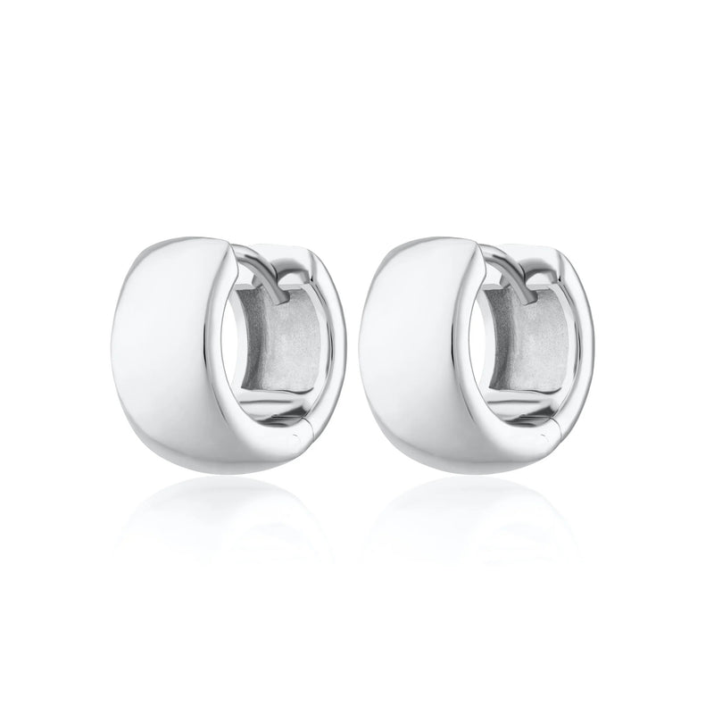 Super Chunk Huggie Earrings - Silver - SPS-316
