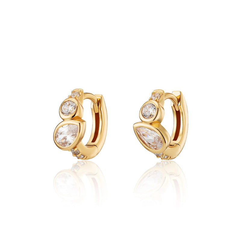 Hannah Martin Toi Et Moi Huggie Earrings - Gold - SPG-HM-35