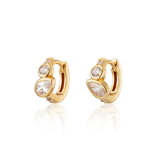 Hannah Martin Toi Et Moi Huggie Earrings - Gold - SPG-HM-35