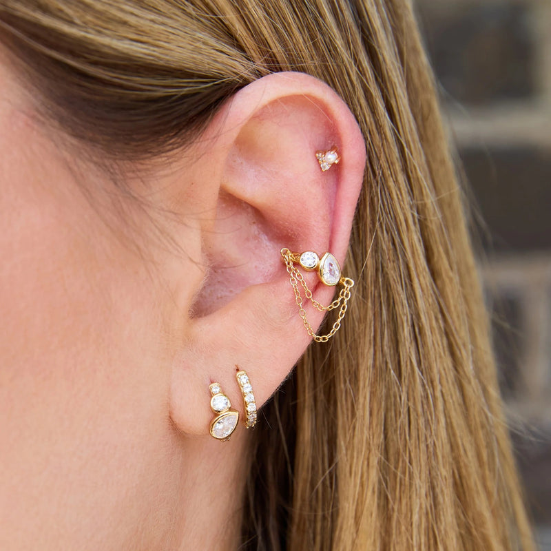Hannah Martin Toi Et Moi Huggie Earrings - Gold - SPG-HM-35