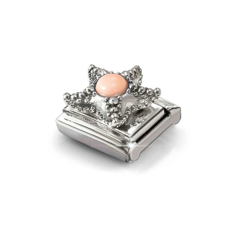 Composable Classic Pink Coral Starfish Link - Silver - 330511/07