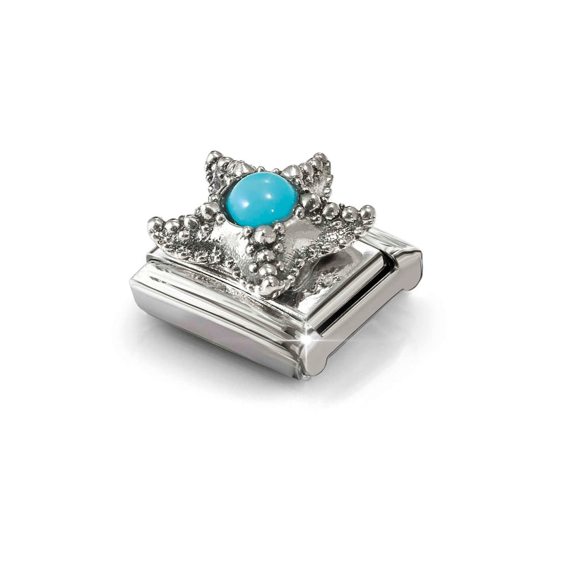 Composable Classic Turquoise Starfish Link - Silver - 330511/06