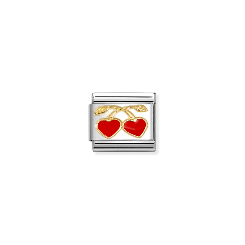 Composable Classic Red Heart Cherries Link - Gold - 030207/55