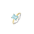 Rectangular Light Blue Zirconia Ring - Gold - 12420TY