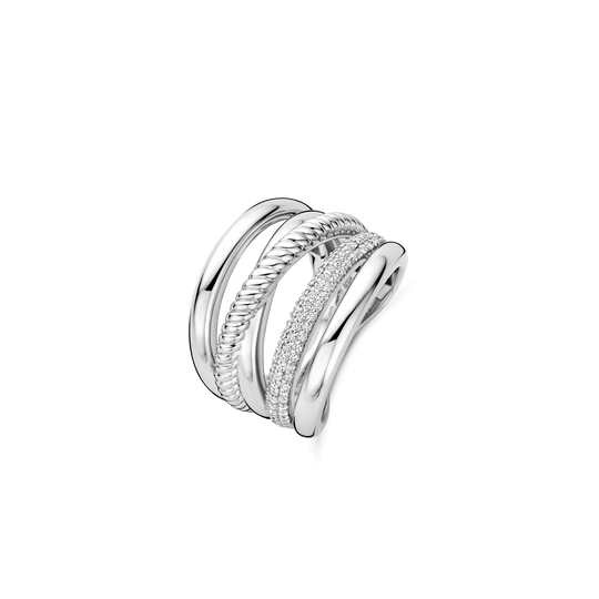 Zirconia Structure Ring (L Model) - Silver - 12421ZI