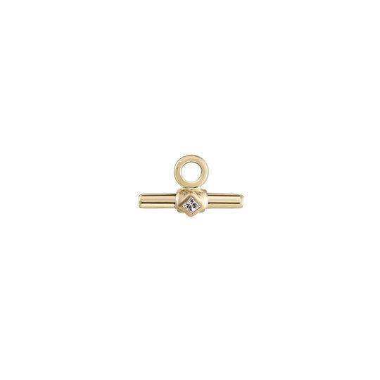Diamond T-Bar Plaque - 9ct Yellow Gold - TBAR-WDIA-ST