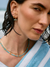 Tranquility Amazonite T-Bar Huggie Hoop Earrings - Gold - RSE06GP