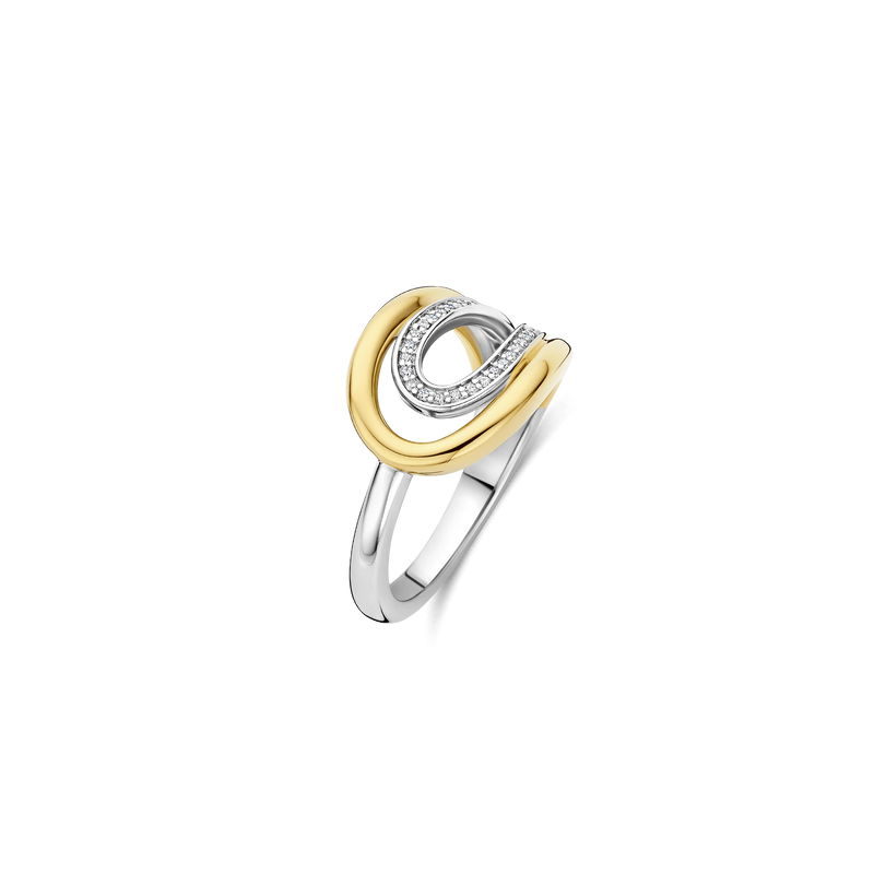 Organic Zirconia Ring - Gold/Silver - 12408ZY