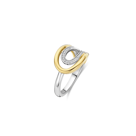 Organic Zirconia Ring - Gold/Silver - 12408ZY