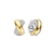 Bold Crossover Hoop Earrings - Gold/Silver - 78047ZY