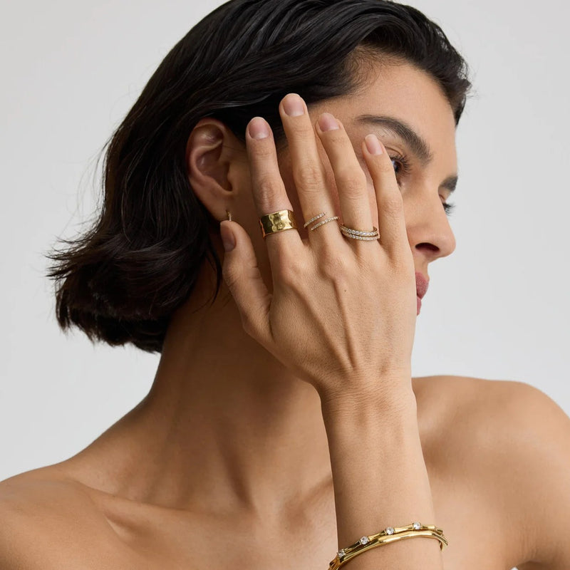 Textured Band Ring - Gold - GR-040
