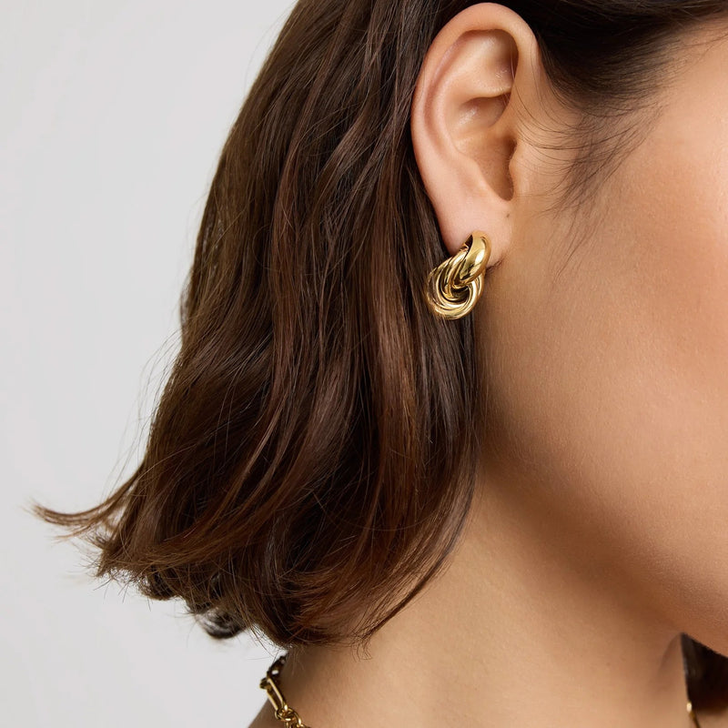 Mini Knot Earrings - Gold - NAE-30