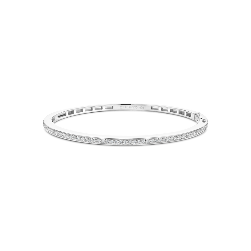 Classic Zirconia Bangle - Silver - 2889ZI