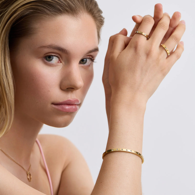 Slim Eternity Bangle - Gold - YBB-017