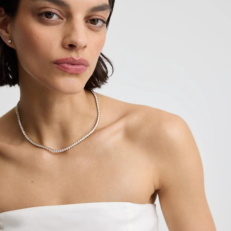 Luxe Tennis Necklace - Gold - SKN-36