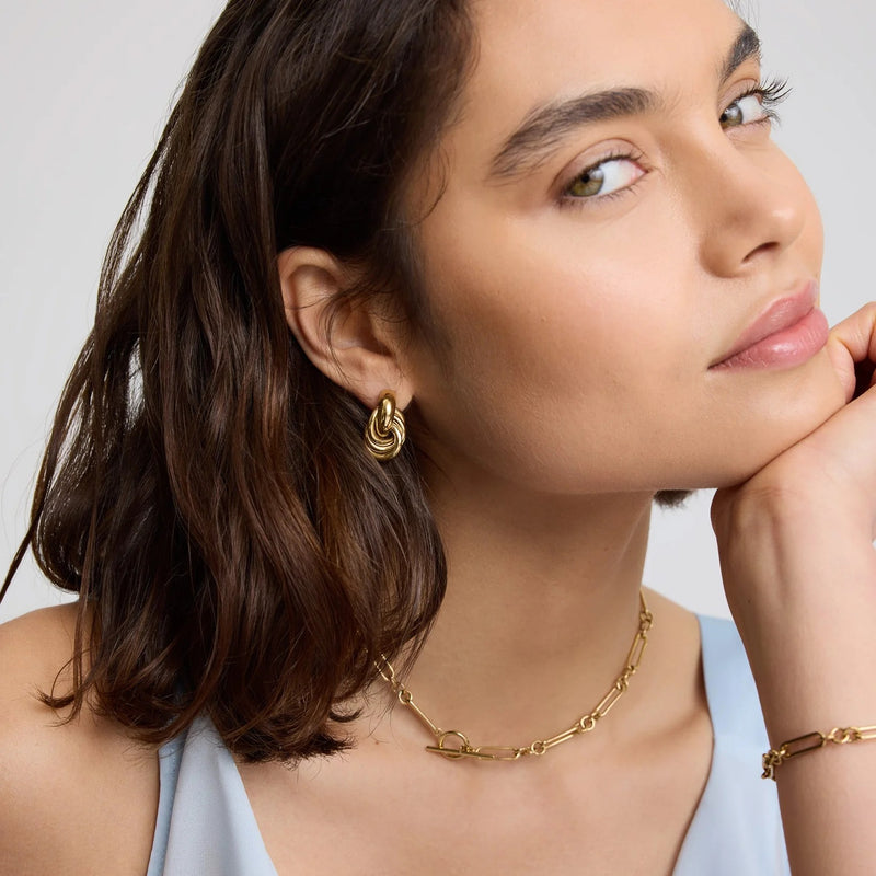 Mini Knot Earrings - Gold - NAE-30