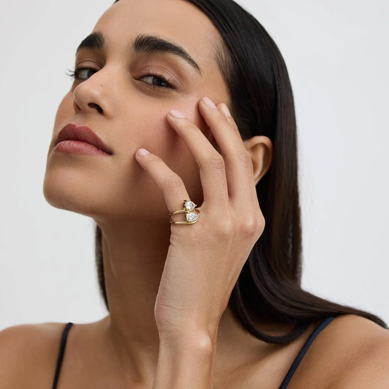 Pear Promise Ring - Gold - SDR-14