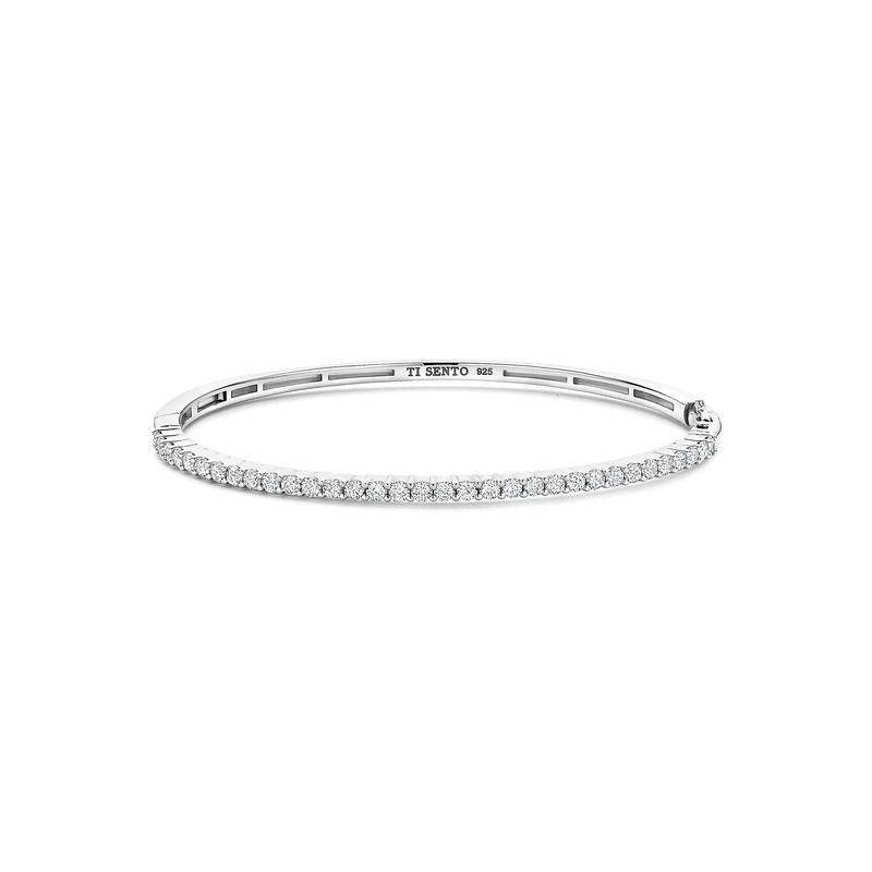 Classic Zirconia Bangle - Silver - 23097ZI